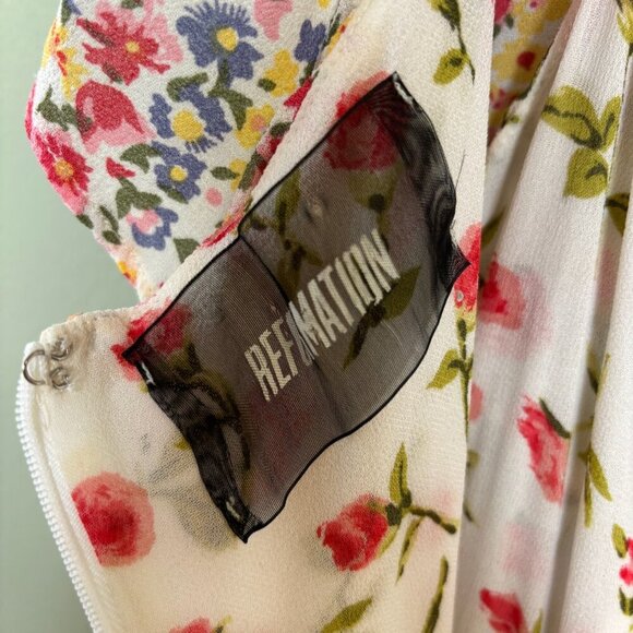 Reformation Womens Floral Dress Size 6 Mini Fairy Feminine Flowy Spring Party - Picture 8 of 14